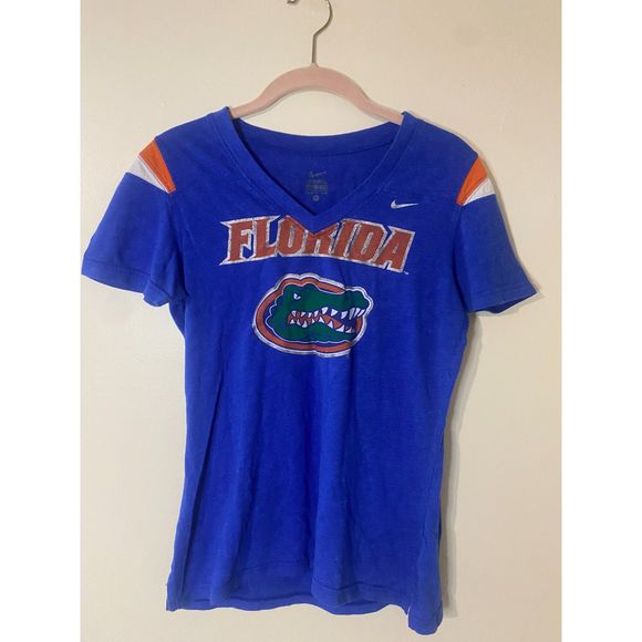 NIKE University of Florida UF Gators Short Sleeve V-Neck T Shirt Size Medium - Picture 1 of 5